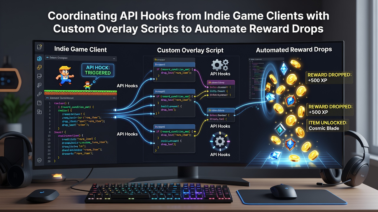 Custom overlay script interface displaying automated reward triggers during a live tournament challenge