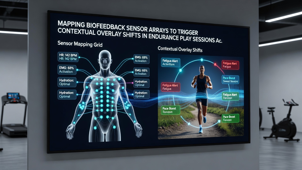 Player wearing biofeedback sensors during marathon gaming session with dynamic overlay changes visible on screen