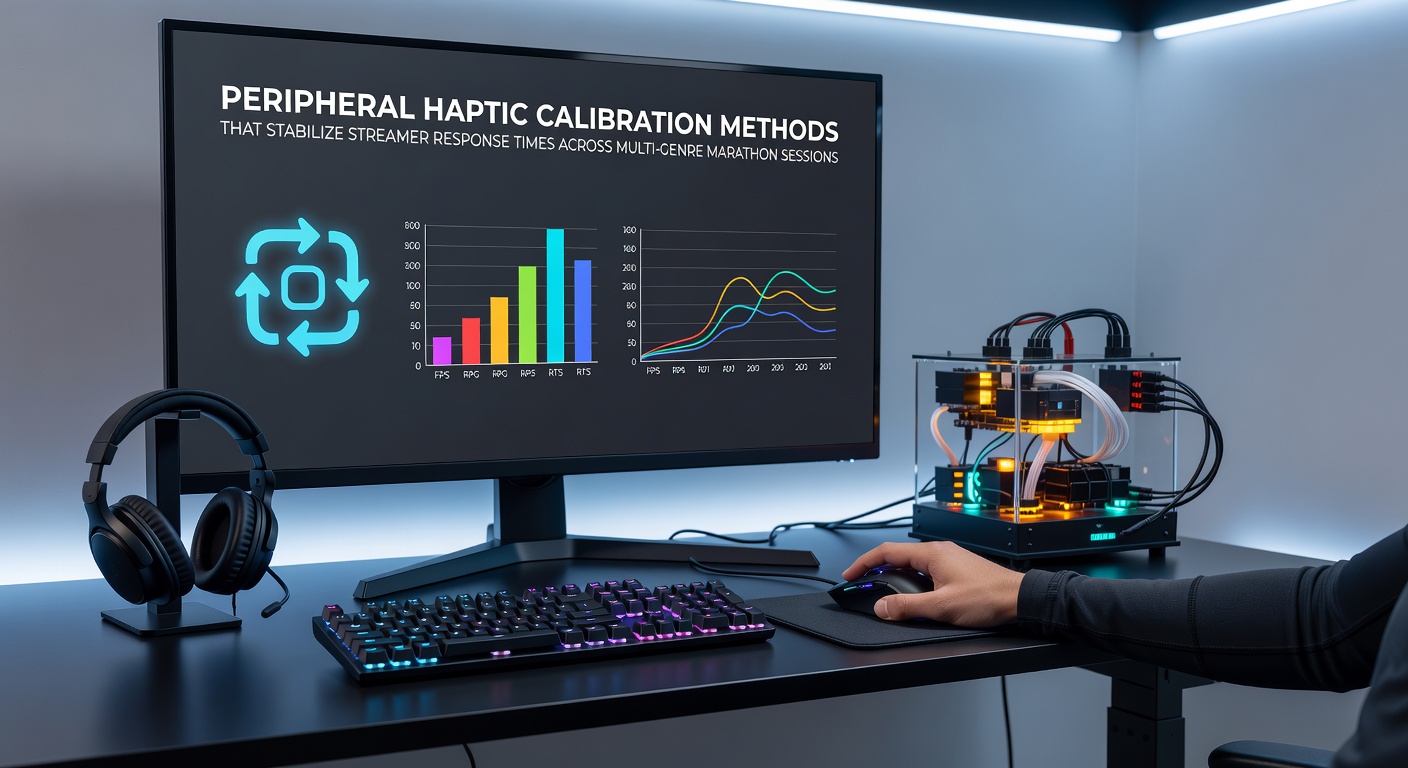 Streamer using calibrated haptic peripherals during extended multi-genre broadcast session