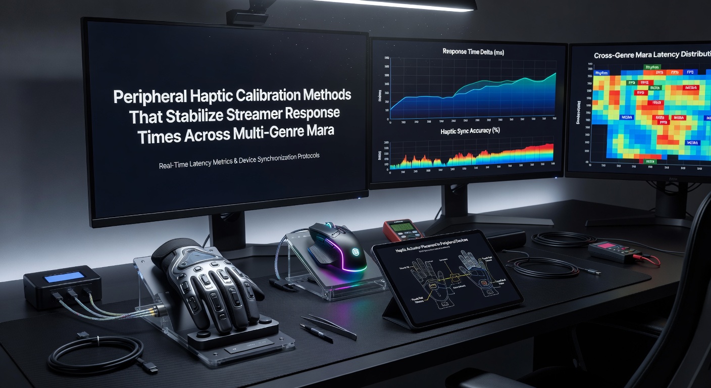 Detailed view of haptic calibration interface showing response time metrics for different genres