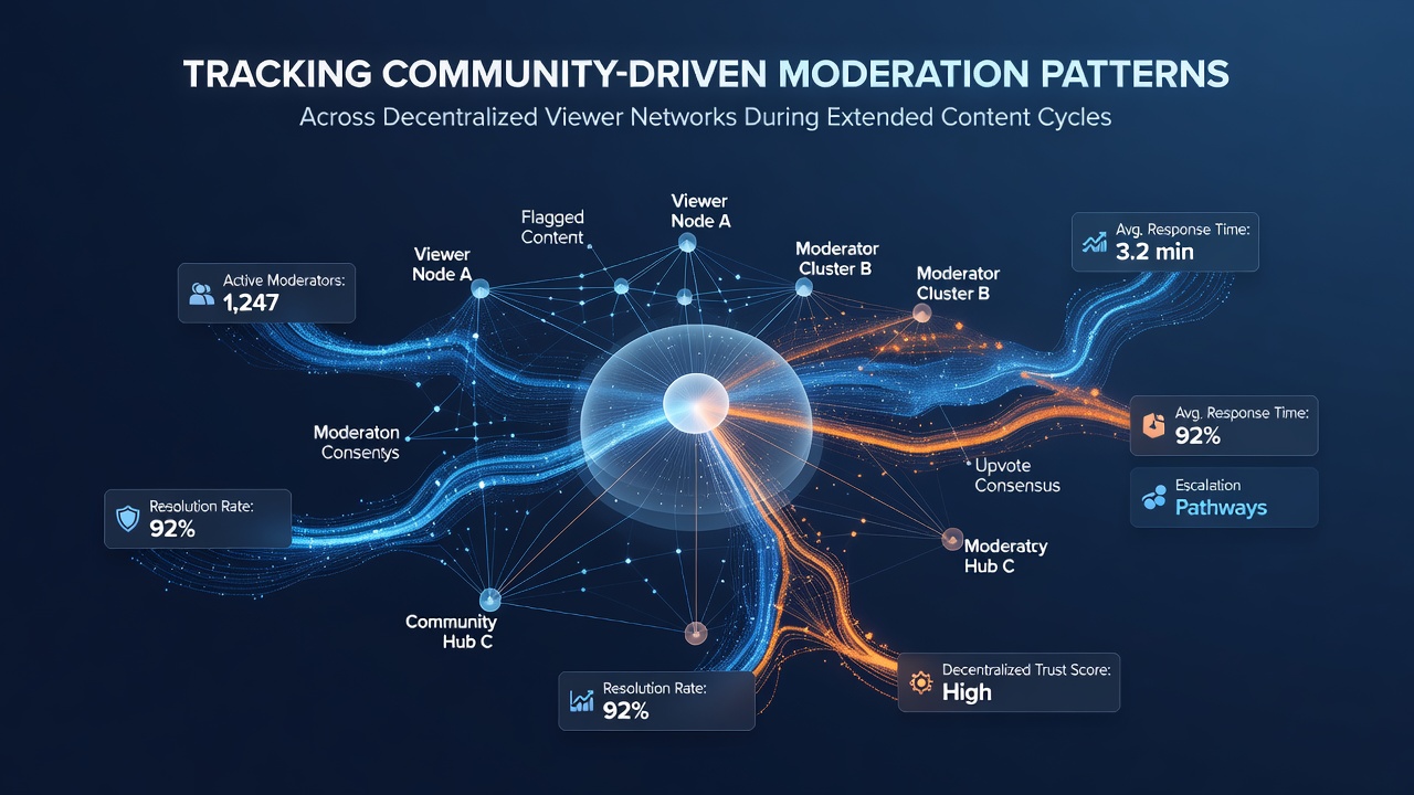 Analytics dashboard displaying moderation activity trends during a multi-day cooperative event