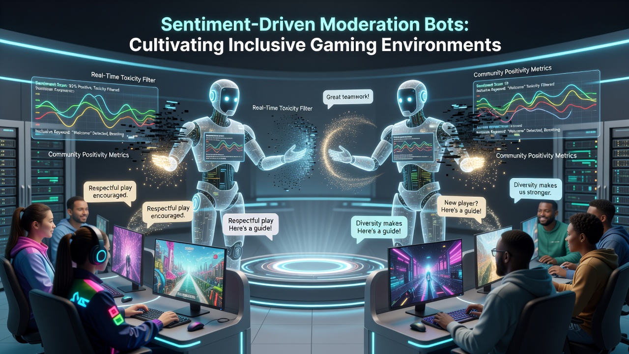Dashboard view of sentiment scores and moderation actions in a gaming channel